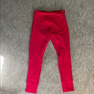 Lorna Jane Red Ankle Biter Leggings Mesh Calves S